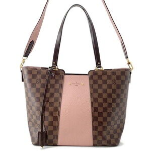 Louis Vuitton Tote Bag Damier Ebene Brown Taurillon Leather Jersey Shoulder